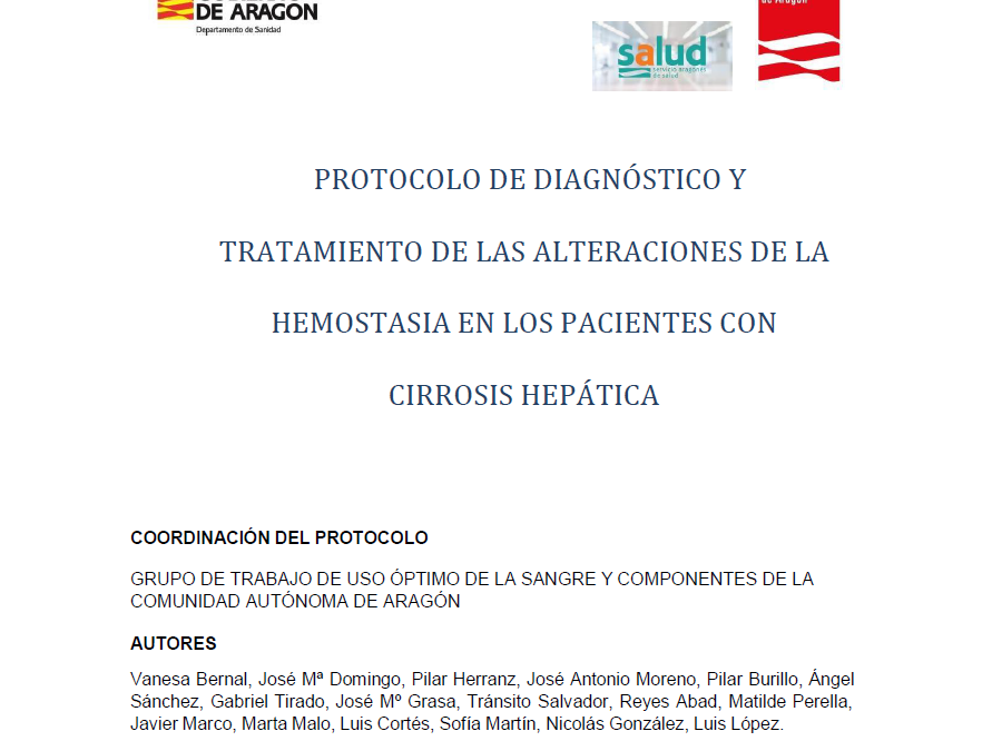 Protocolo de diagnóstico y tratamiento de las alteraciones de la Hemostasia en los pacientes con Cirrosis Hepática