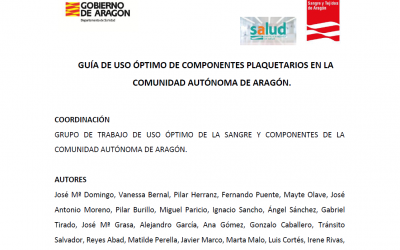 Guía de uso de componentes plaquetarios en la Comunidad Autónoma de Aragón